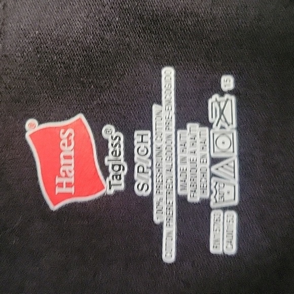 Hanes Black and Pink Long Sleeve Cheerleader Logo Tee - Size S - Picture 3 of 6